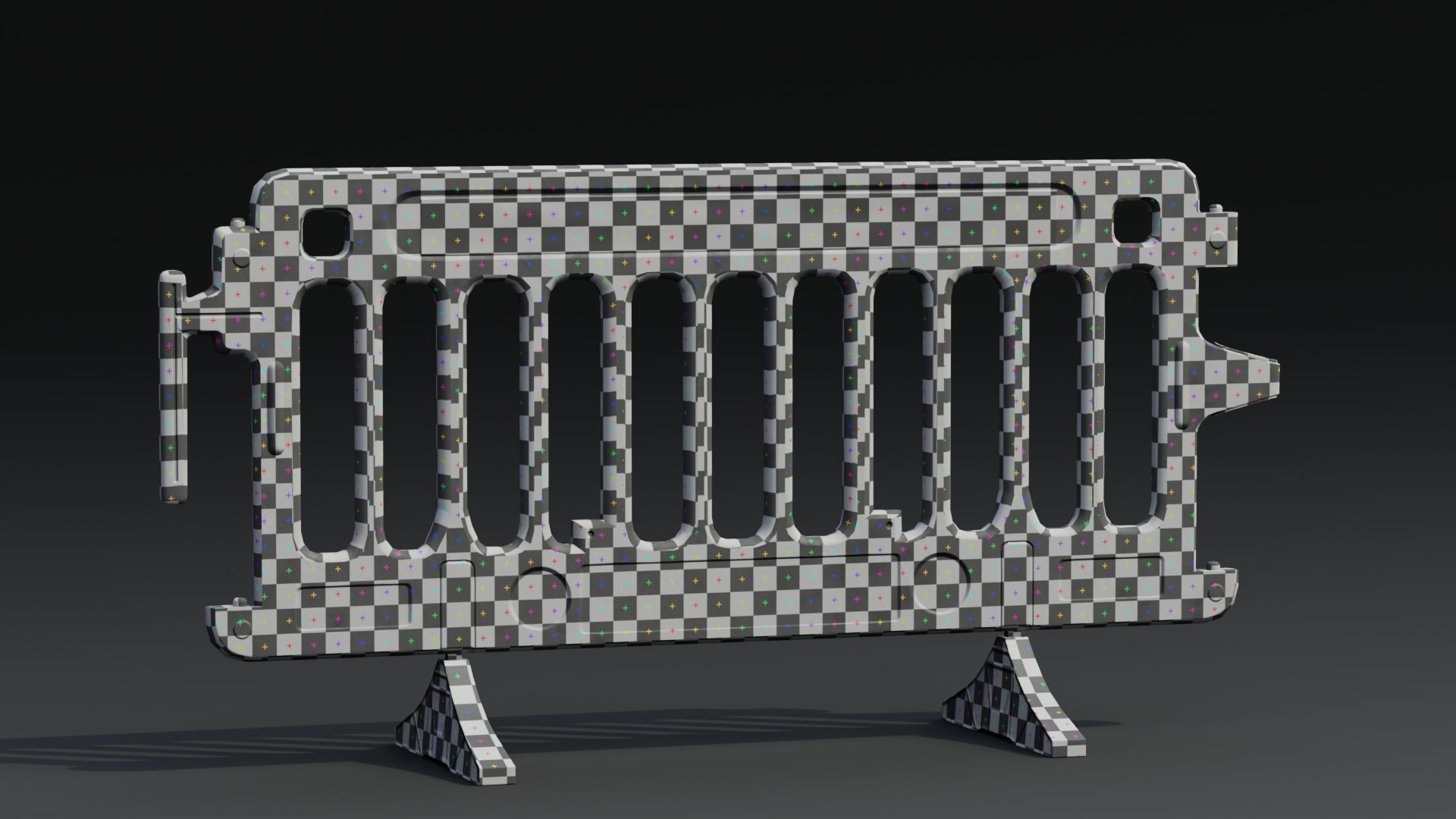 Plastic Barricade PBR Game-Ready Low-poly 3D model_5