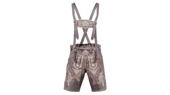 Lederhosen Dark Brown Low-poly 3D model