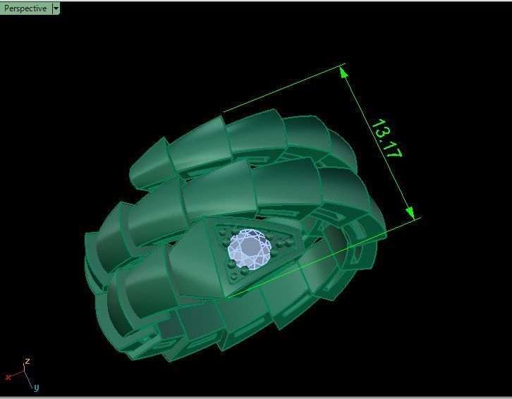 Snake ring bul 02 3D print model_3