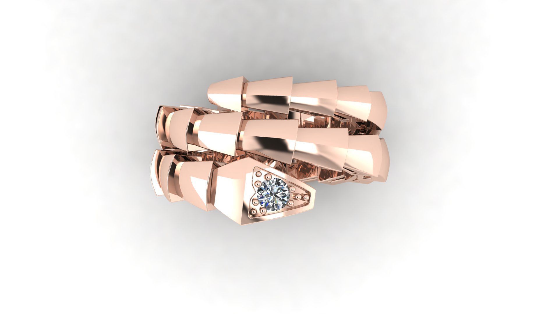 Snake ring bul 02 3D print model_1