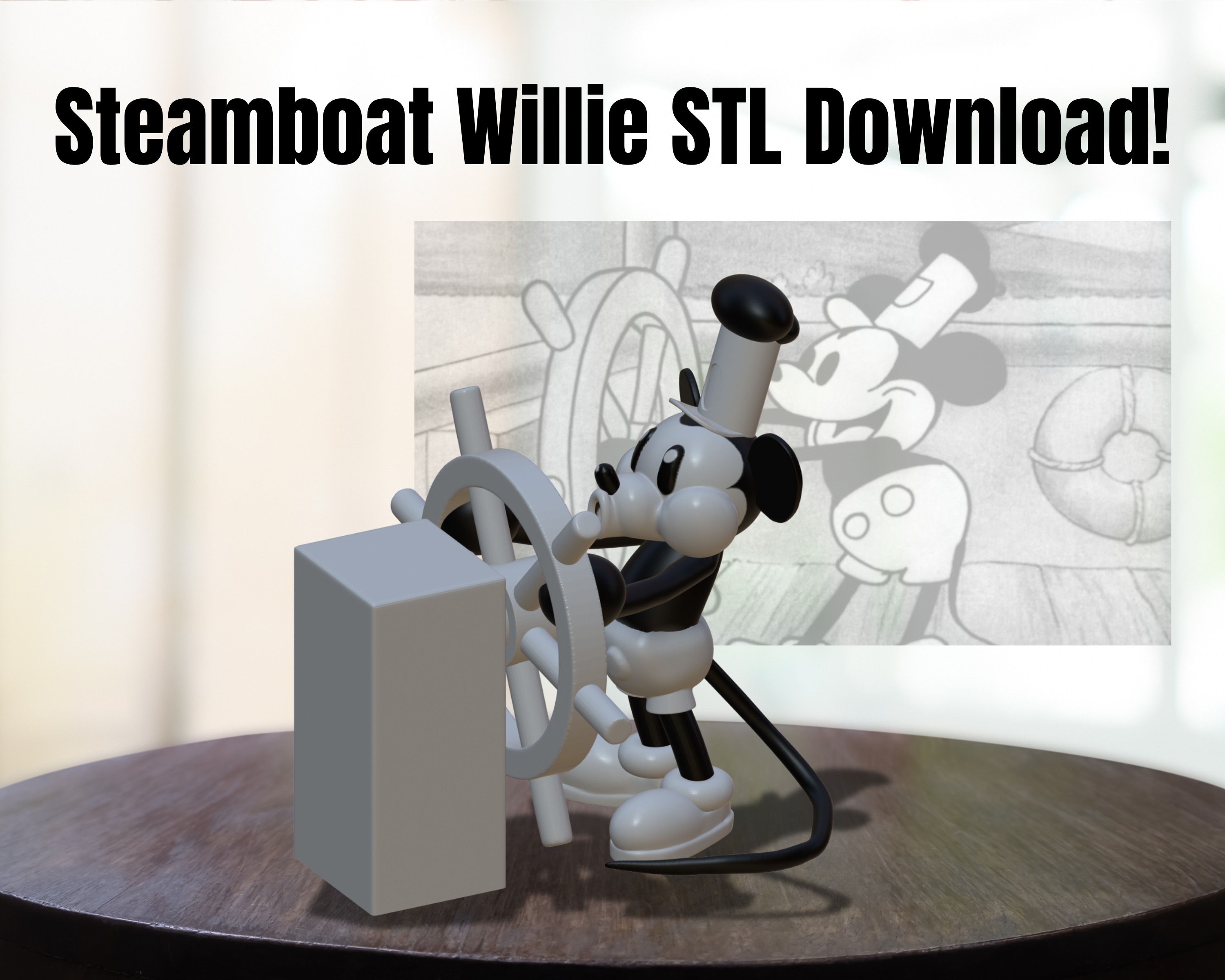 Steamboat Willie - At the Helm 3D print model_3
