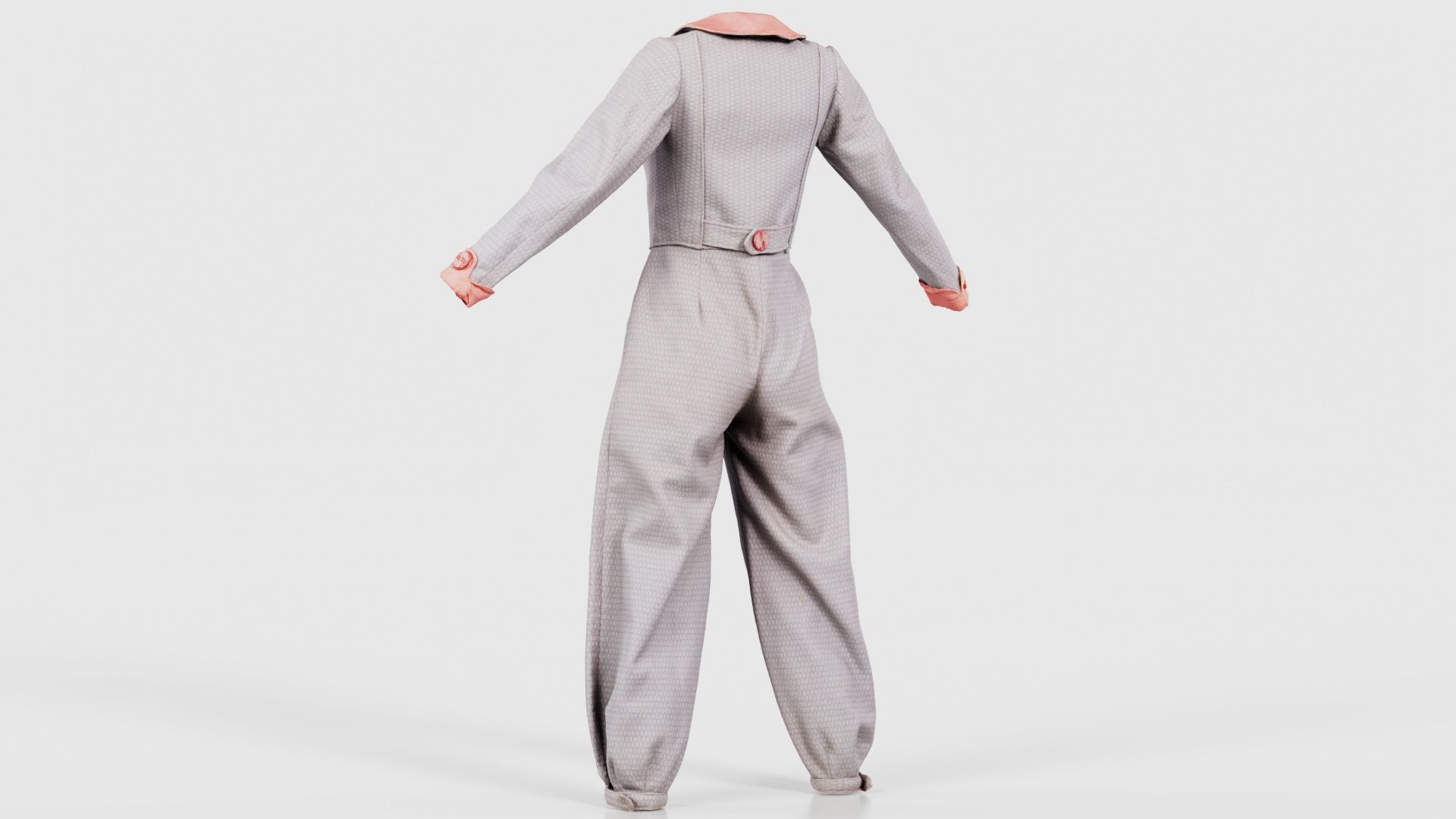Pilot Bodysuit Open Low-poly 3D model_22