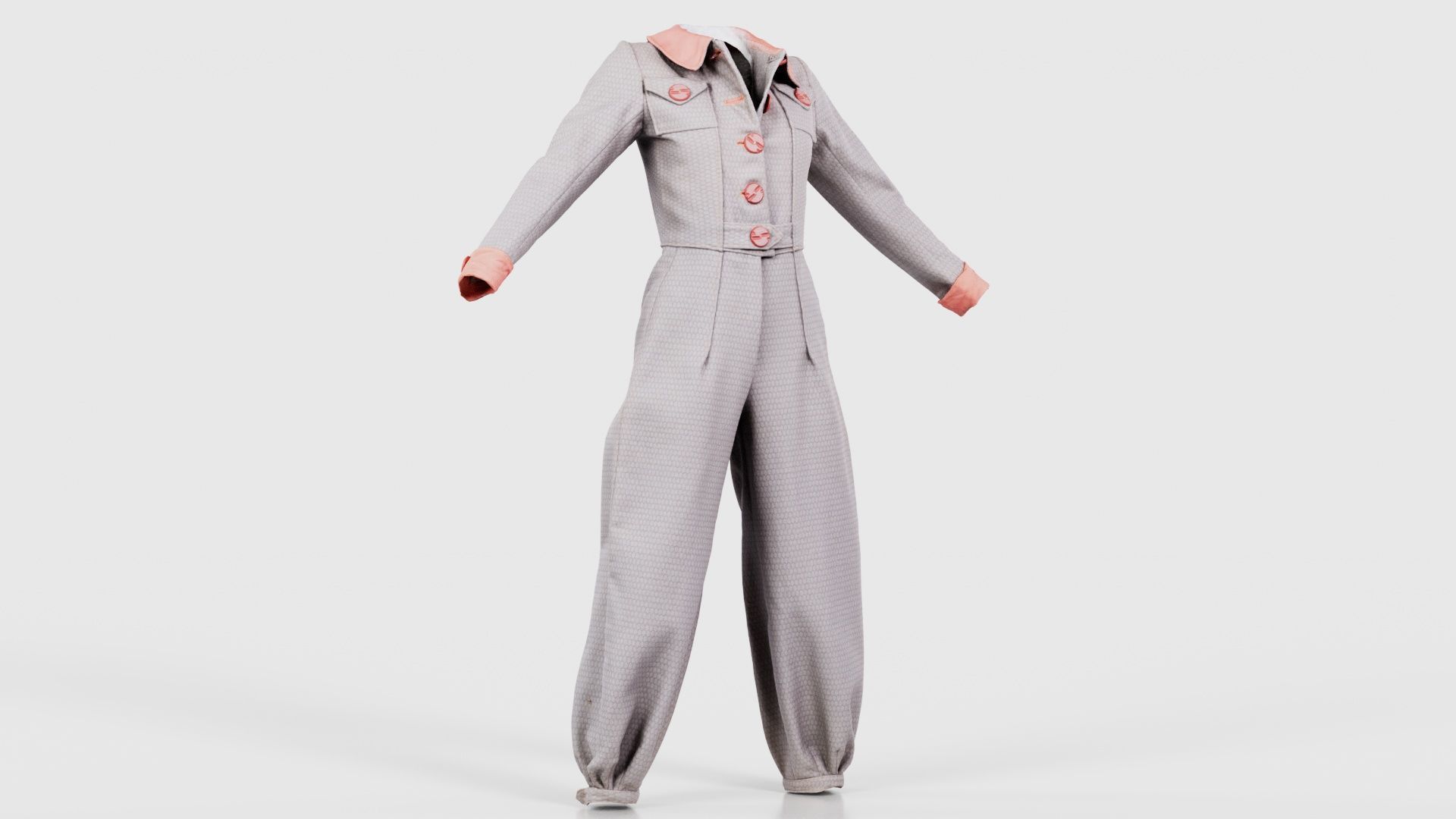 Pilot Bodysuit Open Low-poly 3D model_16