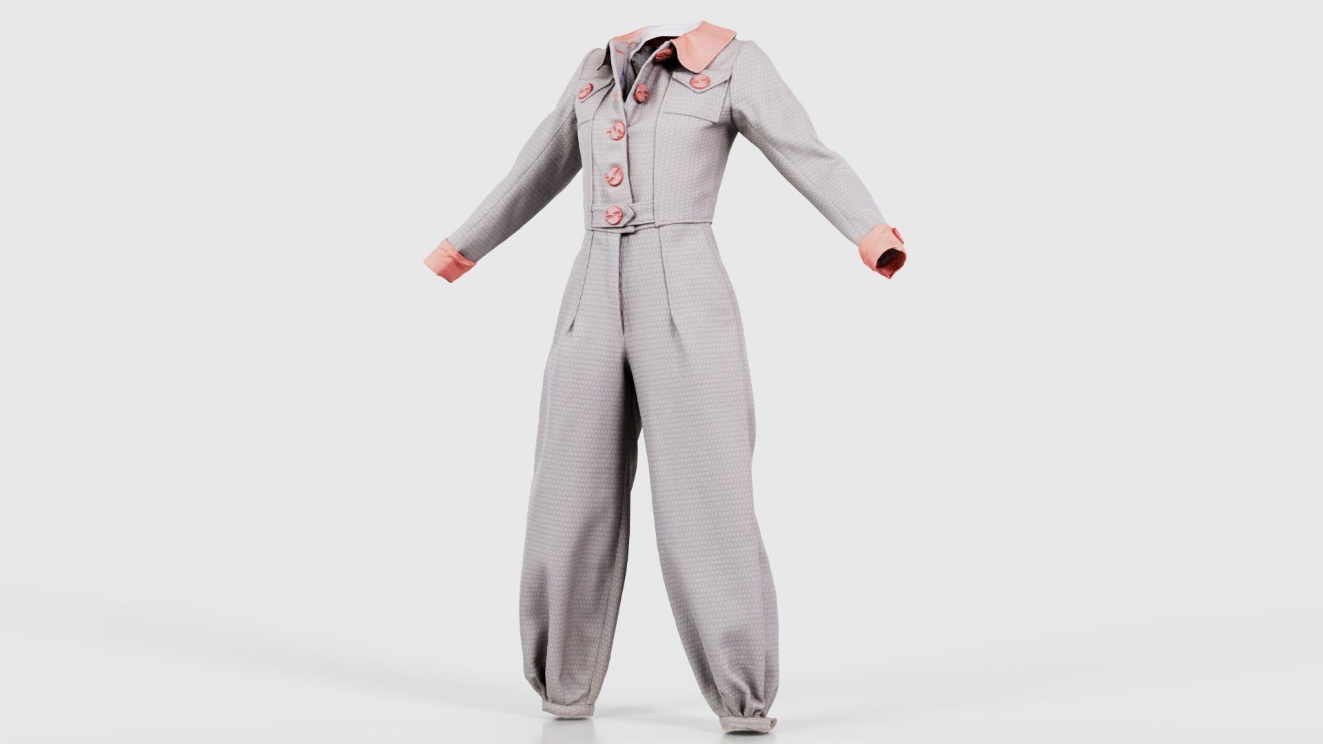 Pilot Bodysuit Open Low-poly 3D model_26