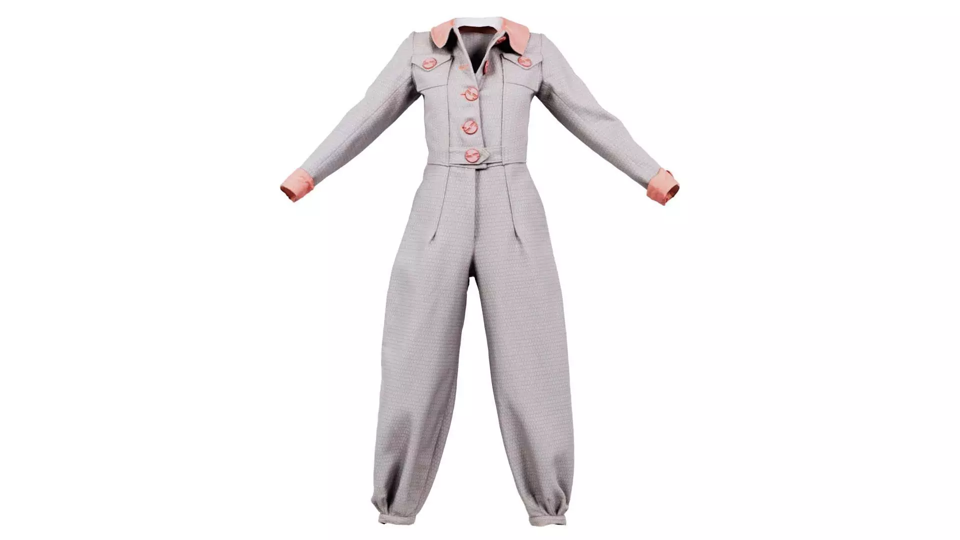 Pilot Bodysuit Open Low-poly 3D model_0