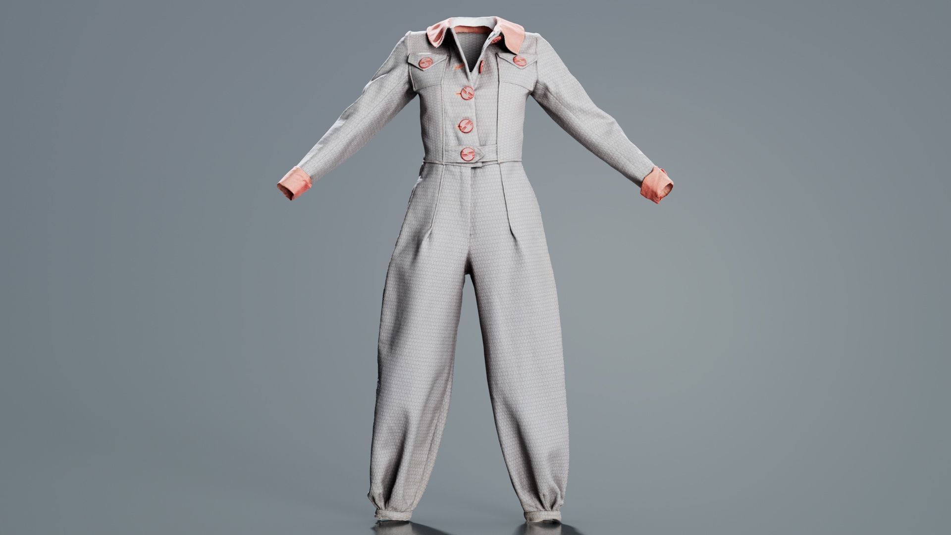 Pilot Bodysuit Open Low-poly 3D model_3