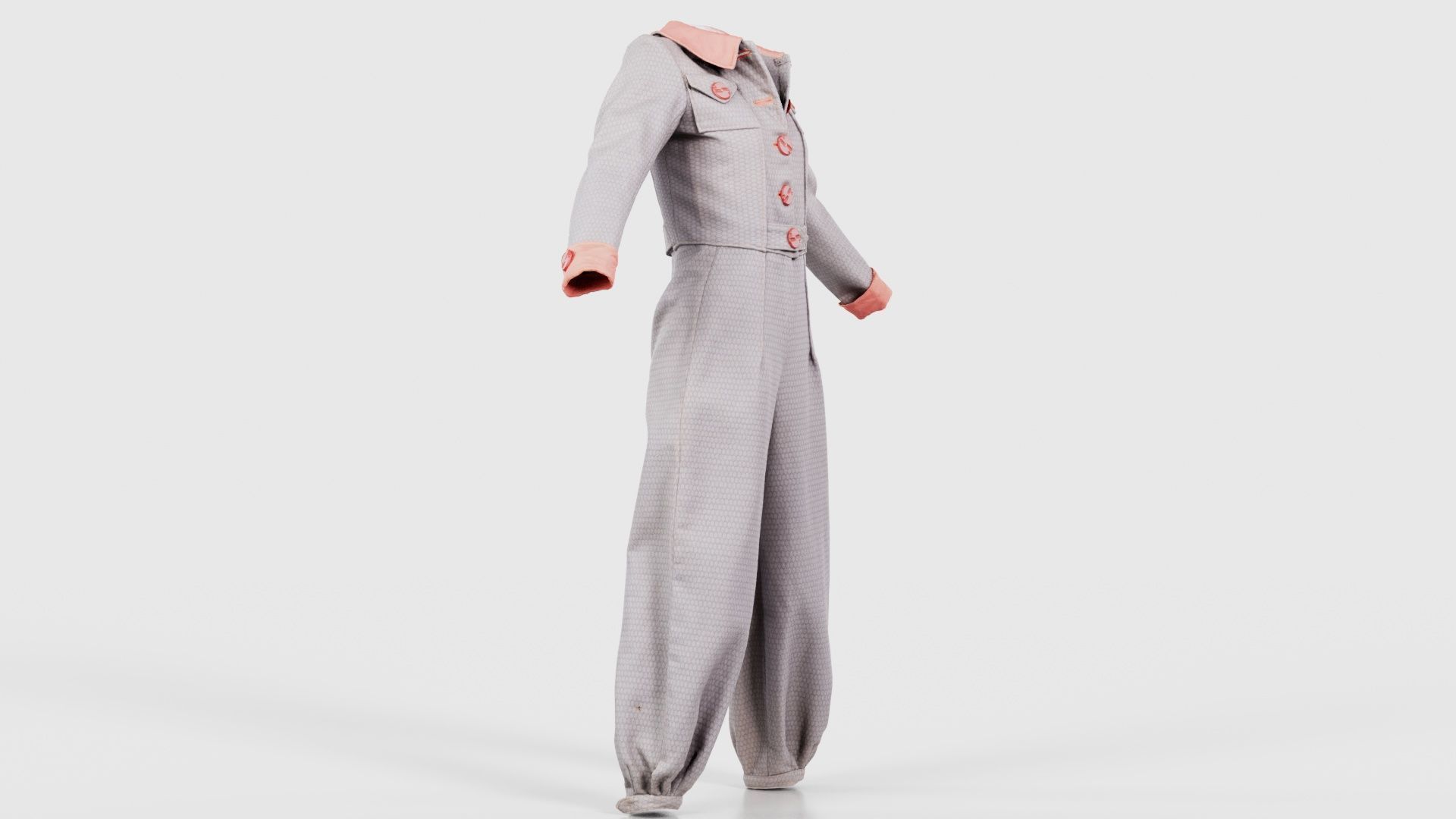 Pilot Bodysuit Open Low-poly 3D model_17