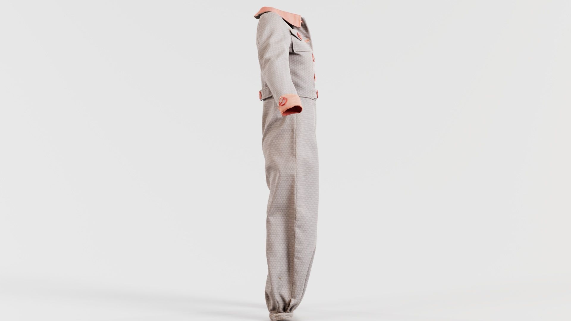 Pilot Bodysuit Open Low-poly 3D model_7