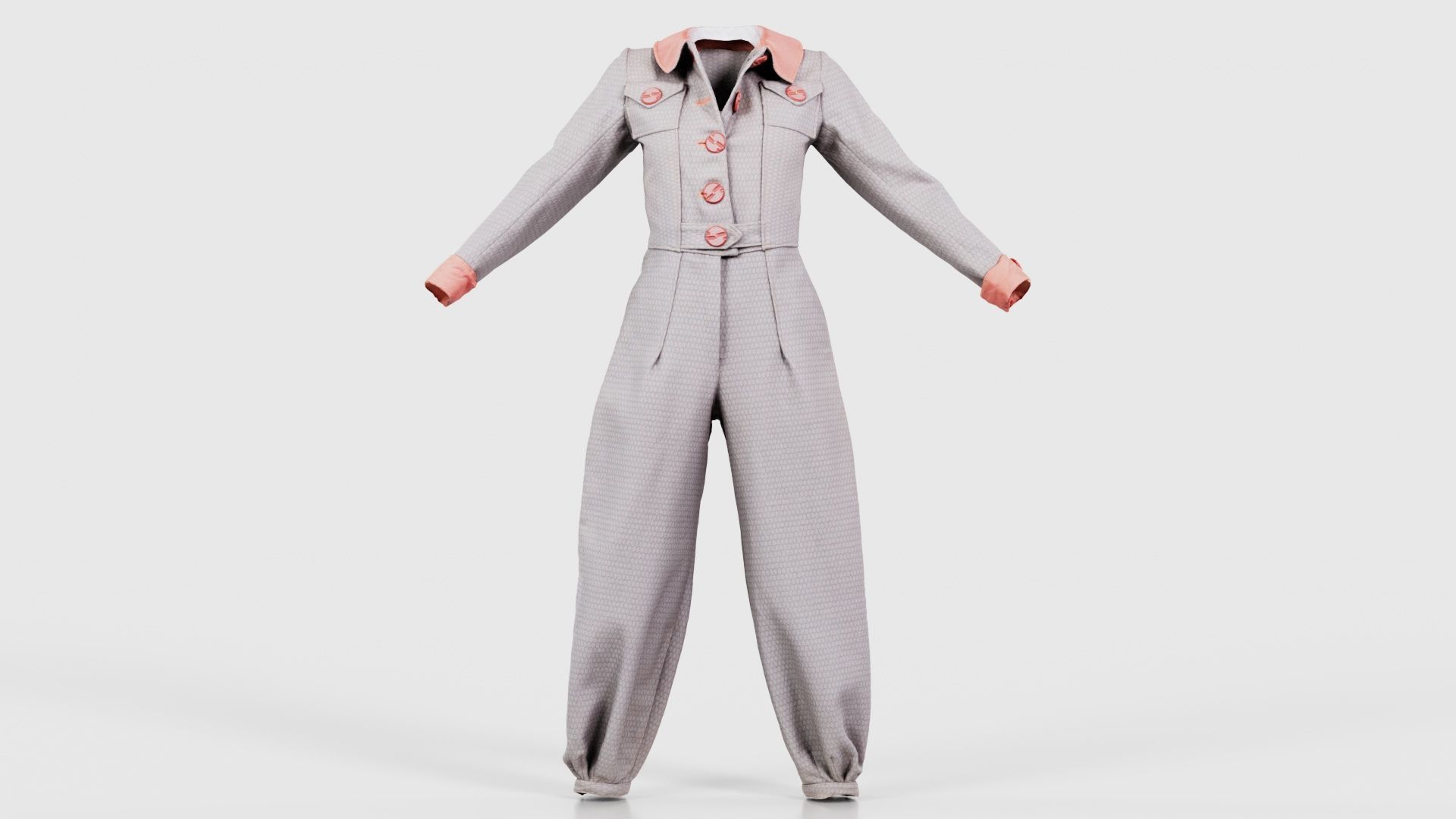 Pilot Bodysuit Open Low-poly 3D model_15