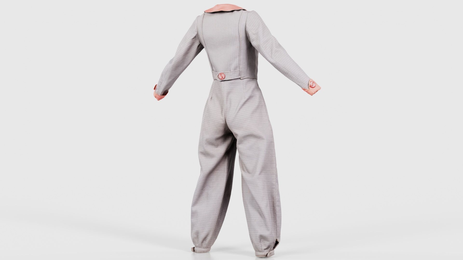 Pilot Bodysuit Open Low-poly 3D model_20