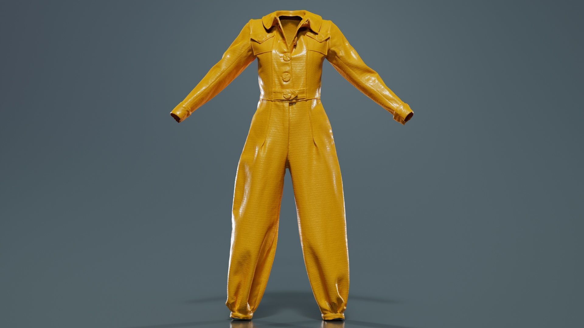 Pilot Bodysuit Open Low-poly 3D model_12
