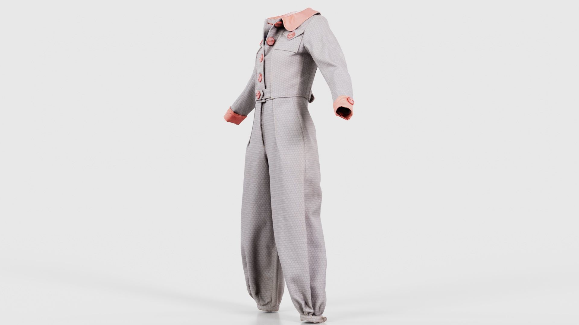 Pilot Bodysuit Open Low-poly 3D model_25