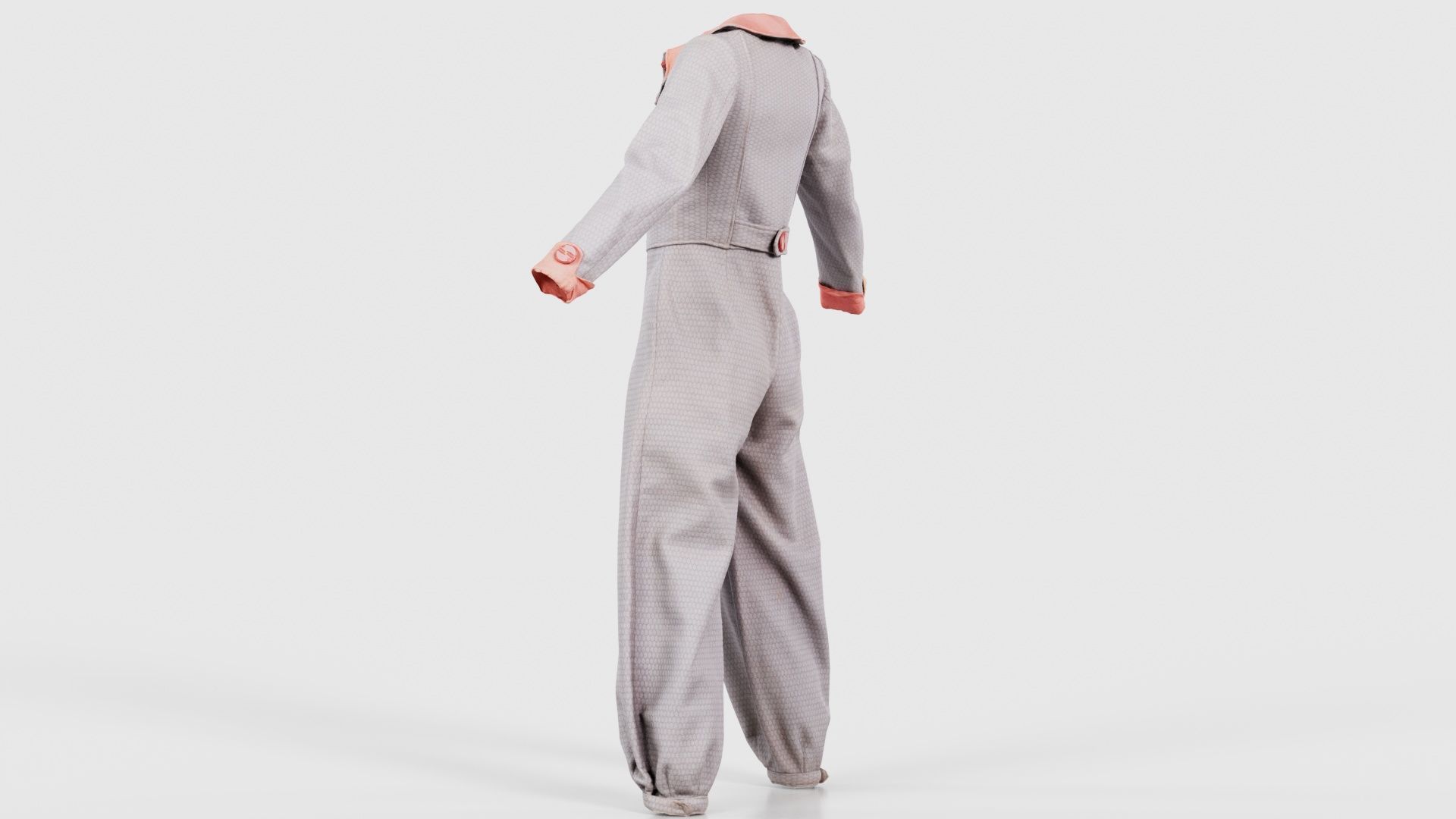 Pilot Bodysuit Open Low-poly 3D model_23