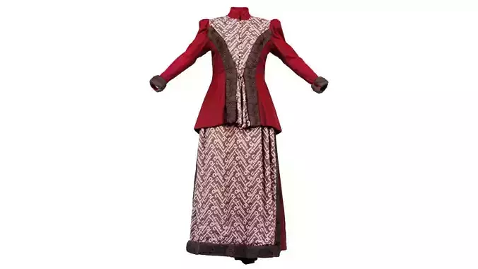 Queen Dress Low-poly 3D model