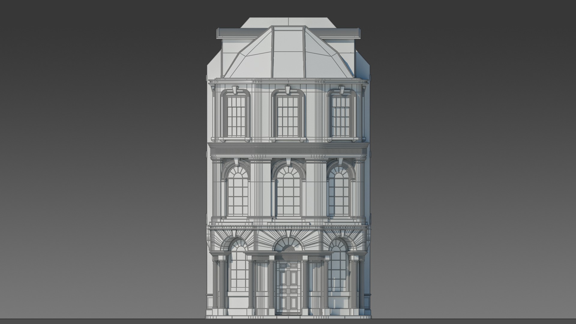 European Apartment Building Modular Set 3D model_11