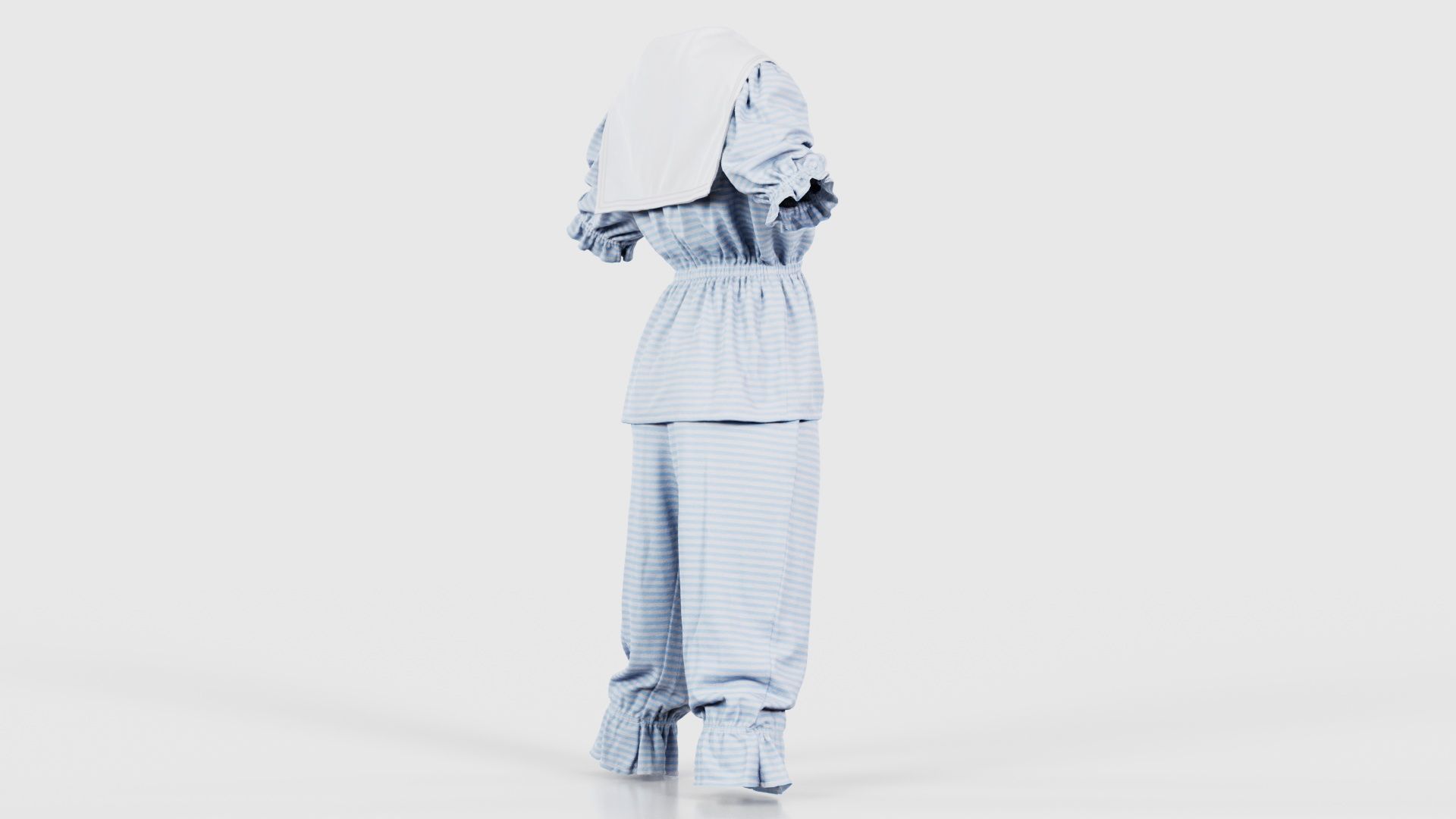 Stripey Swimsuit Low-poly 3D model_19