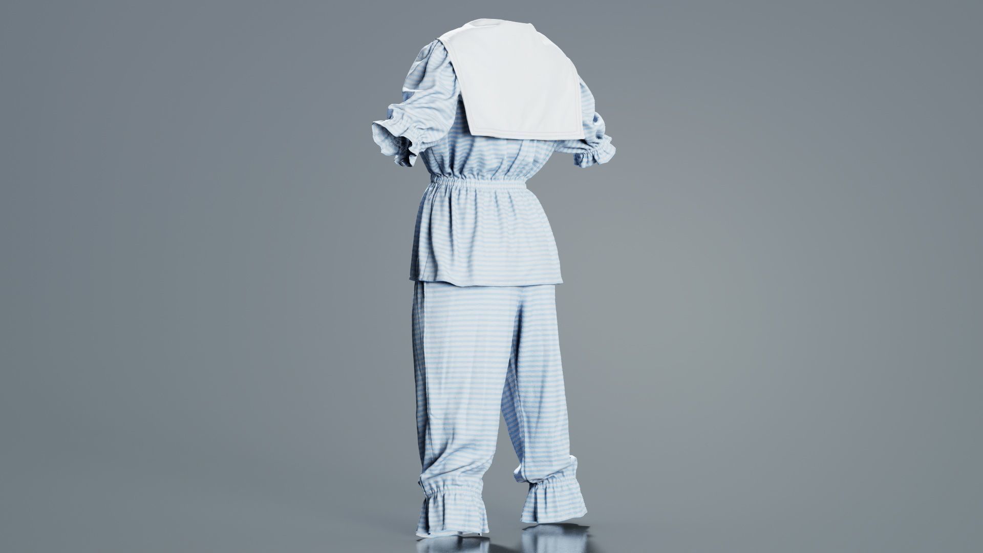 Stripey Swimsuit Low-poly 3D model_6