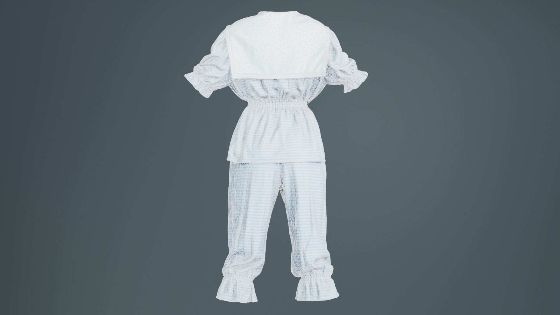 Stripey Swimsuit Low-poly 3D model_10