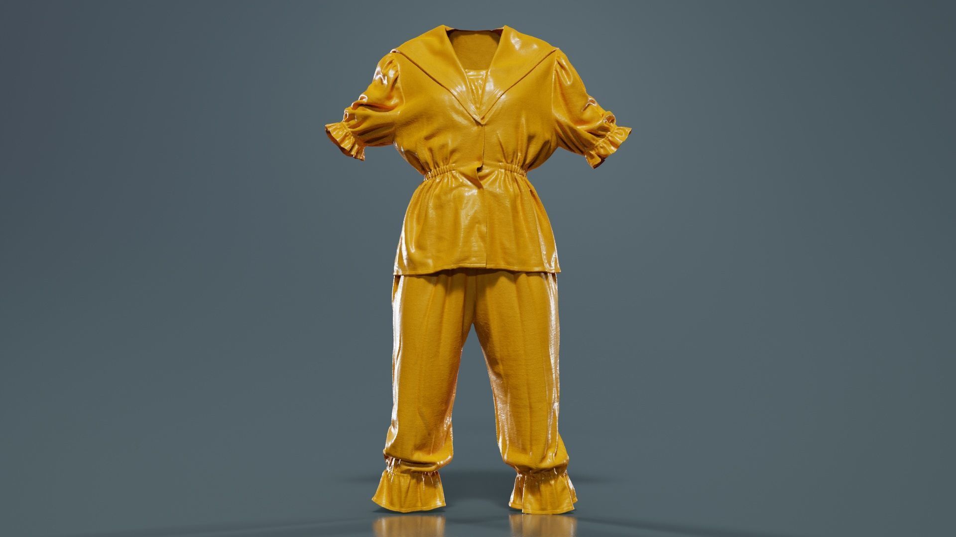 Stripey Swimsuit Low-poly 3D model_12