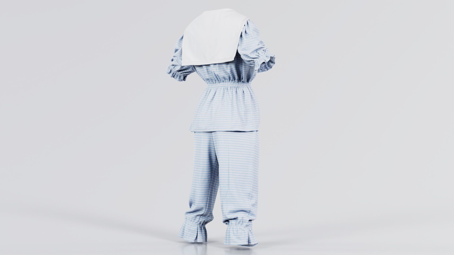 Stripey Swimsuit Low-poly 3D model_2