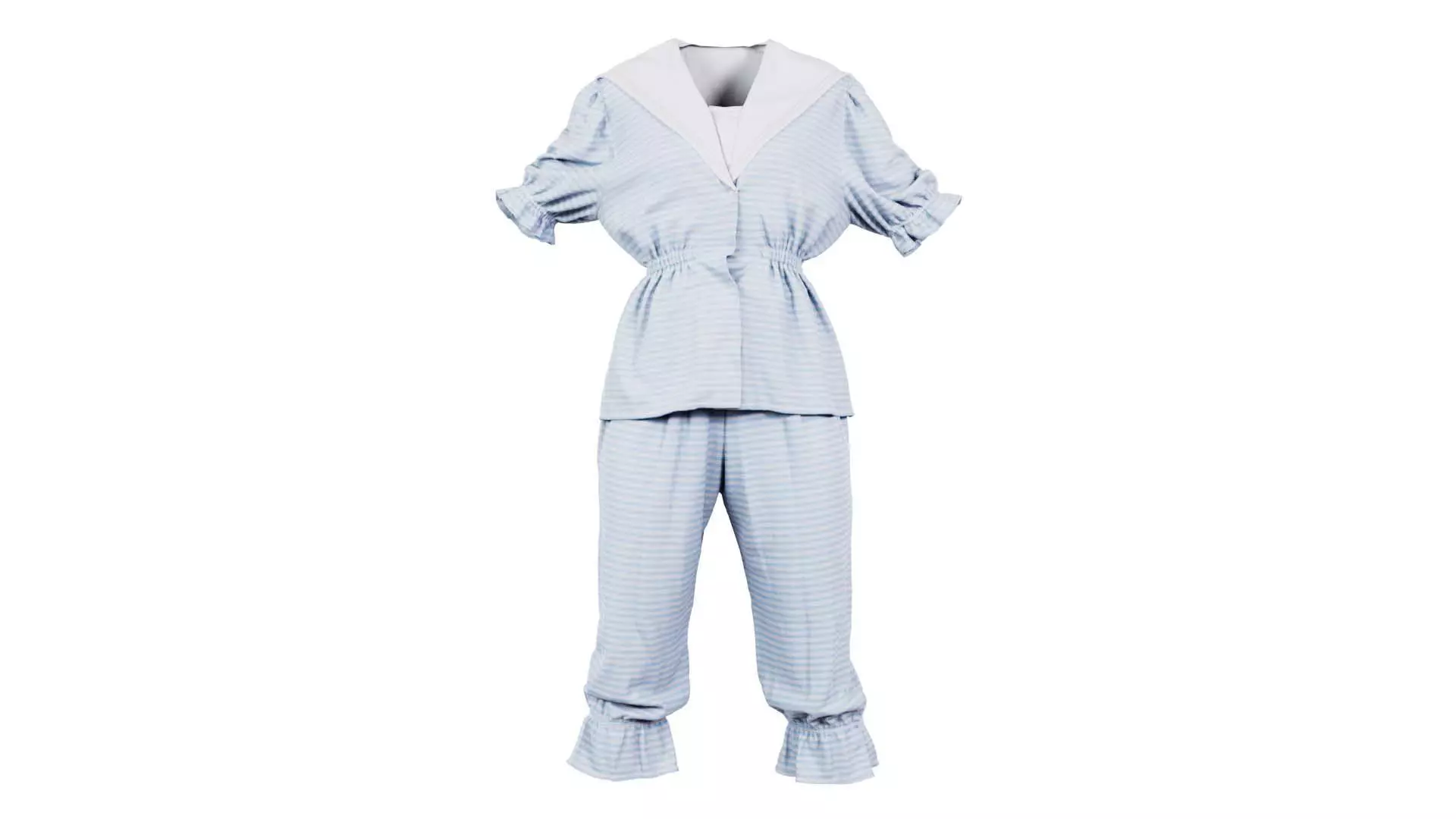 Stripey Swimsuit Low-poly 3D model_0