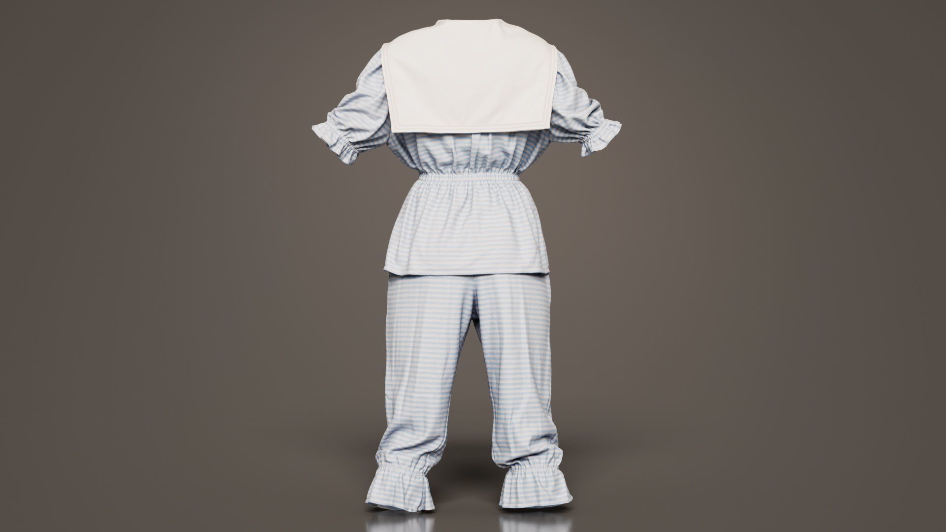 Stripey Swimsuit Low-poly 3D model_7