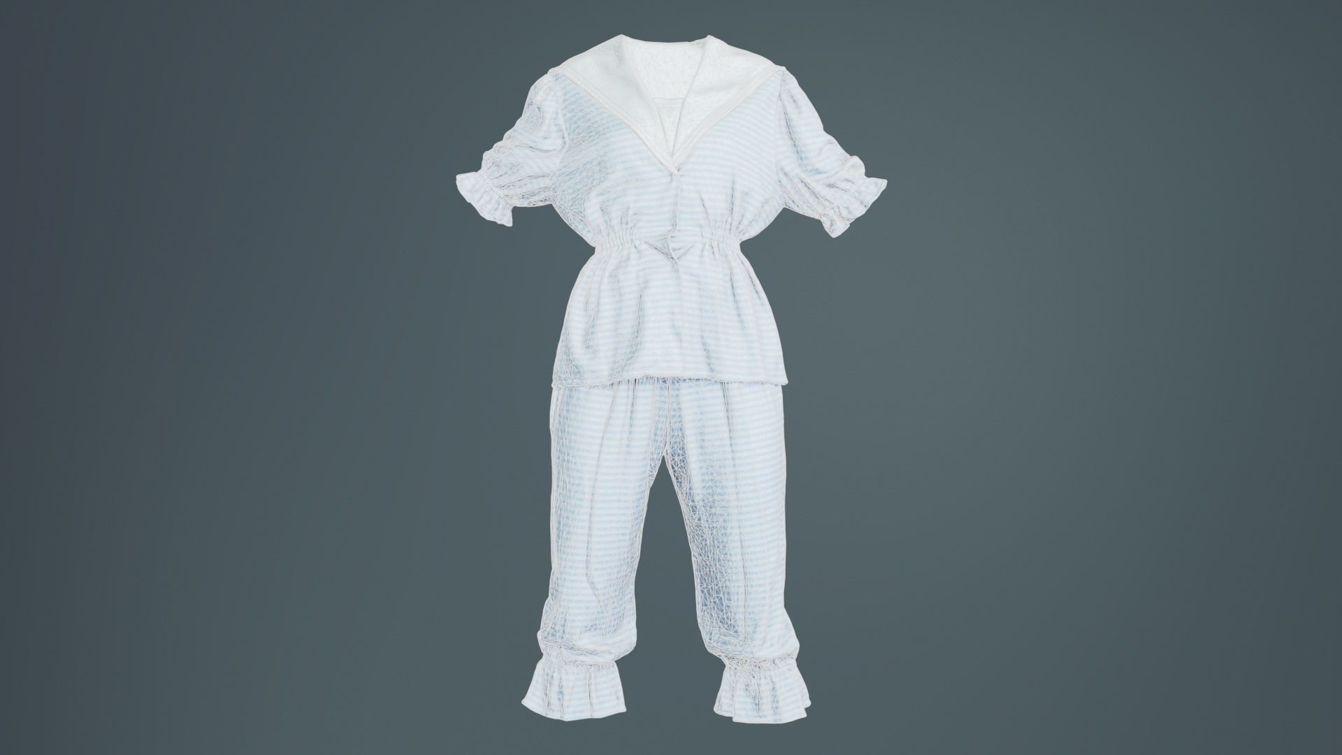 Stripey Swimsuit Low-poly 3D model_9