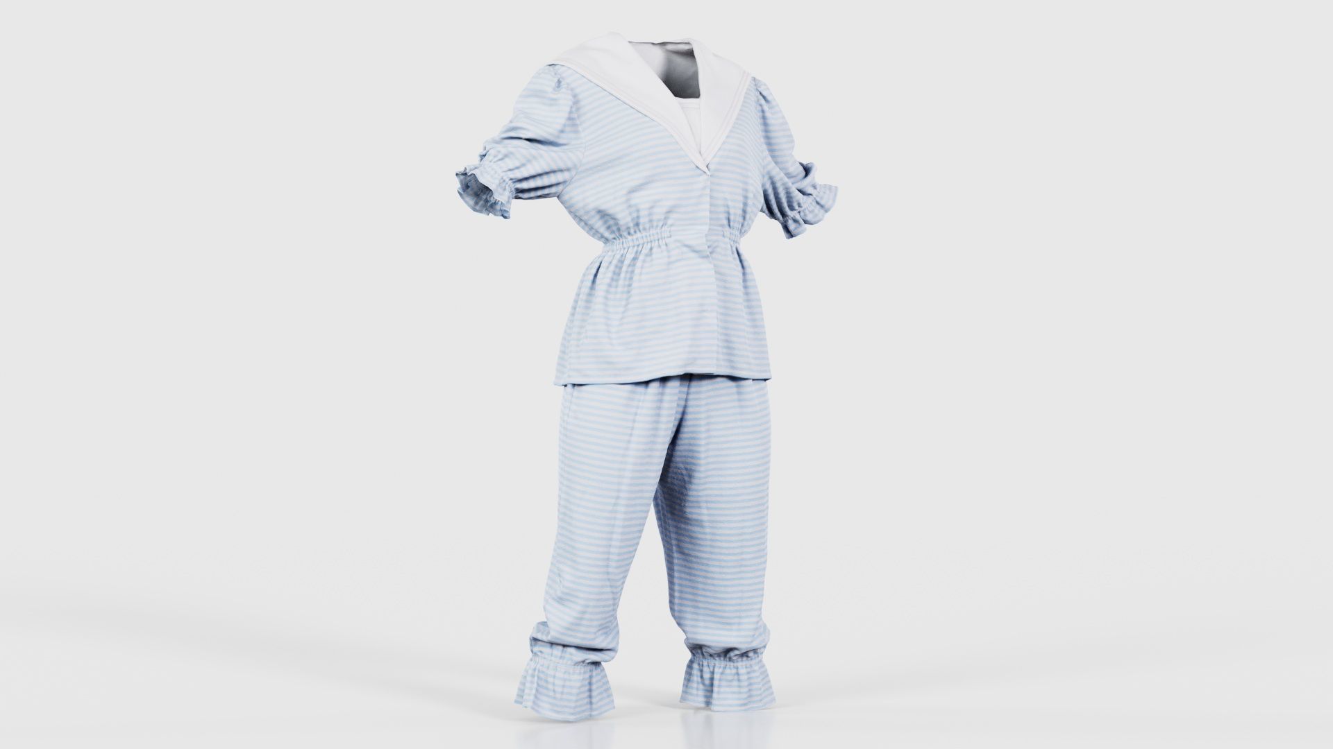 Stripey Swimsuit Low-poly 3D model_16