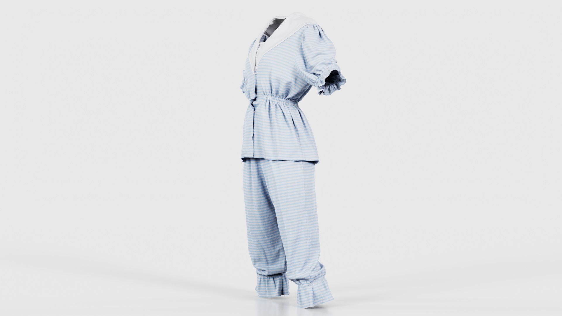 Stripey Swimsuit Low-poly 3D model_25