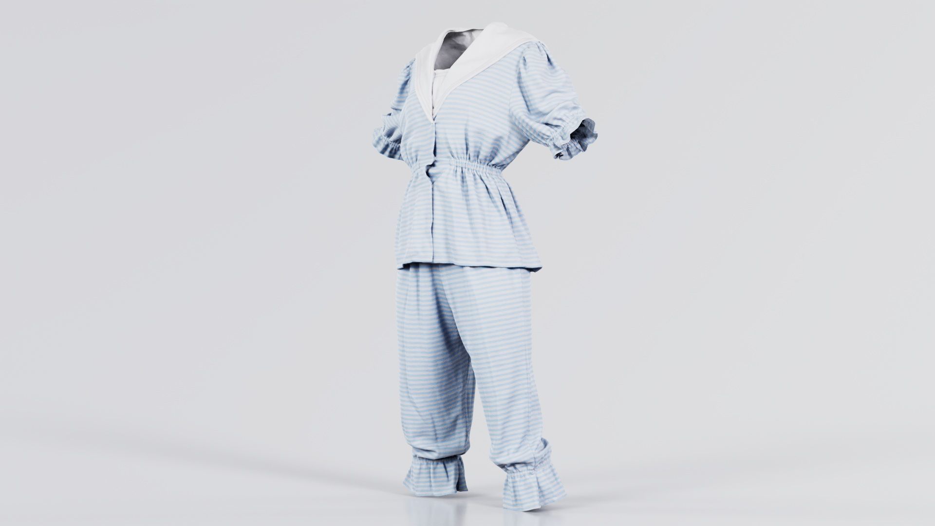 Stripey Swimsuit Low-poly 3D model_5