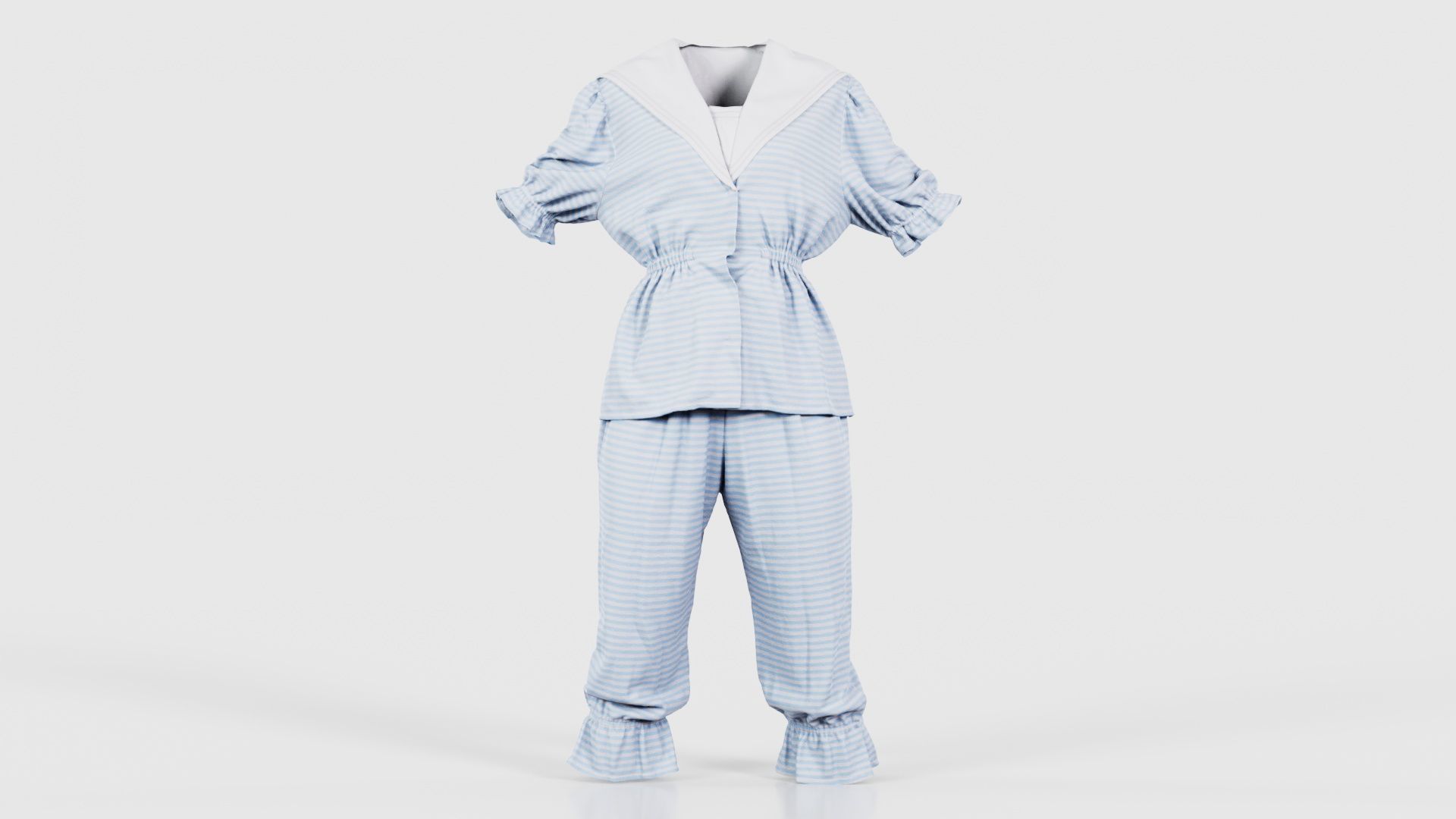 Stripey Swimsuit Low-poly 3D model_15