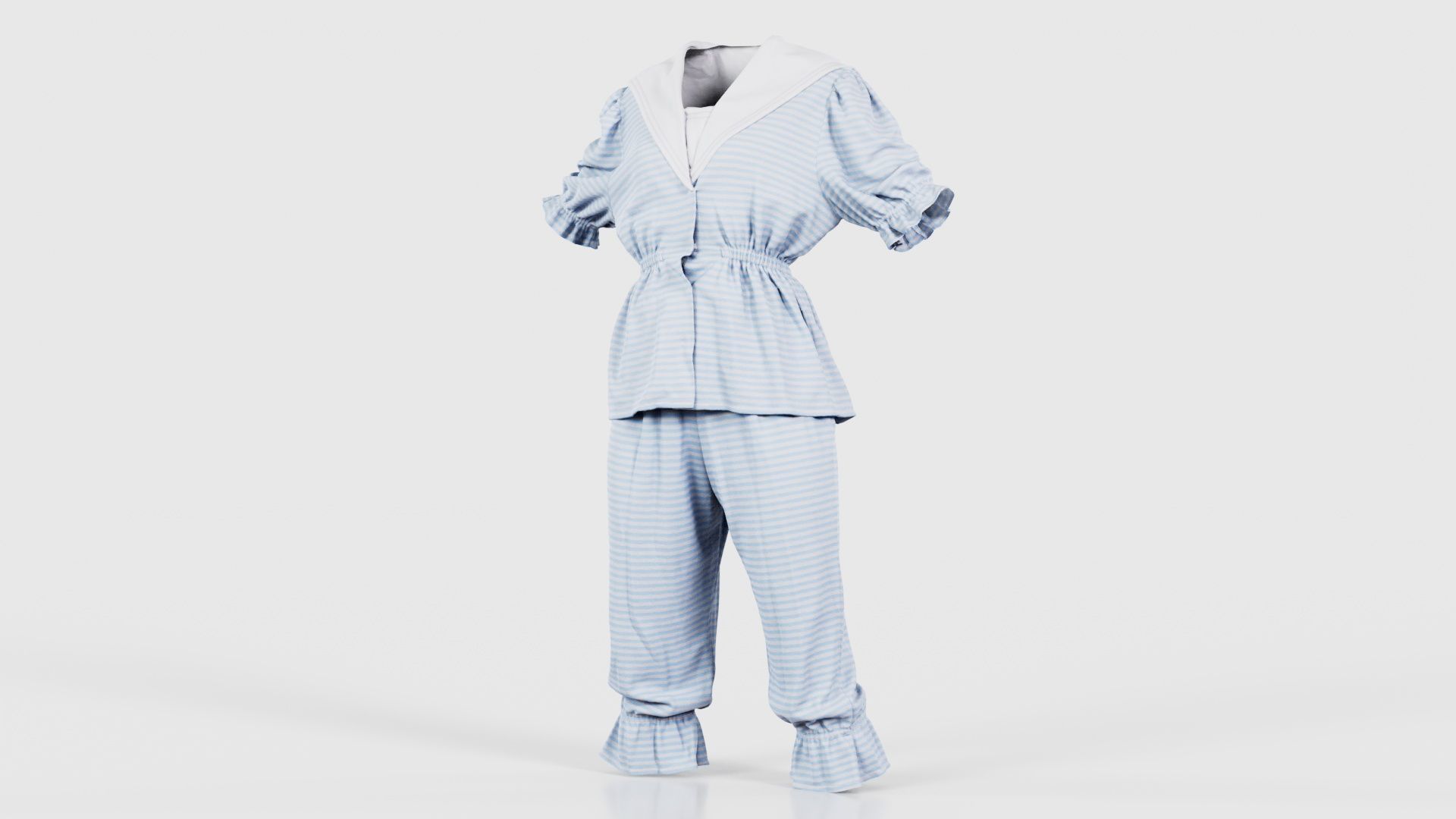 Stripey Swimsuit Low-poly 3D model_26