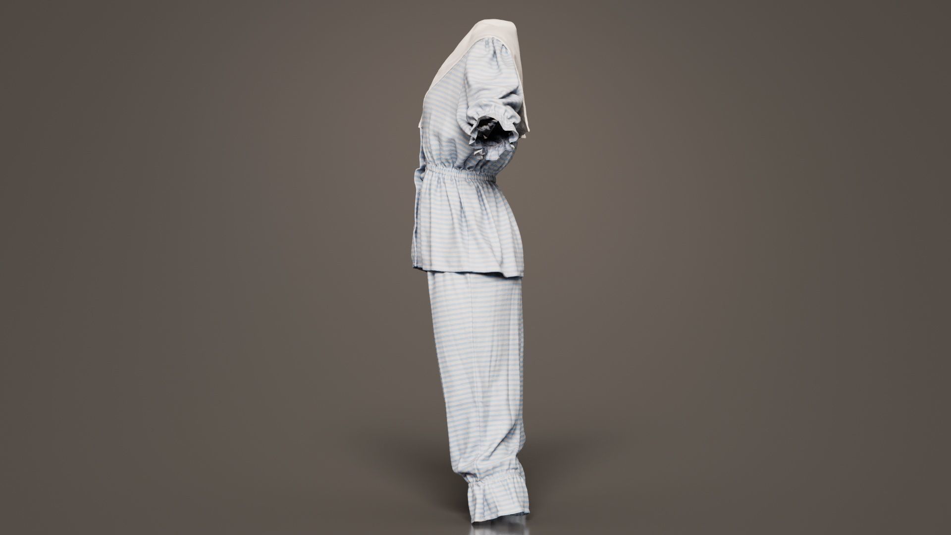 Stripey Swimsuit Low-poly 3D model_3