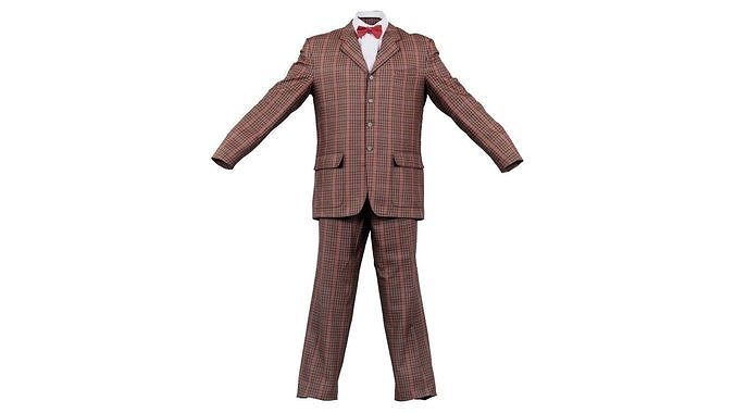 Suit a Closed Low-poly 3D model