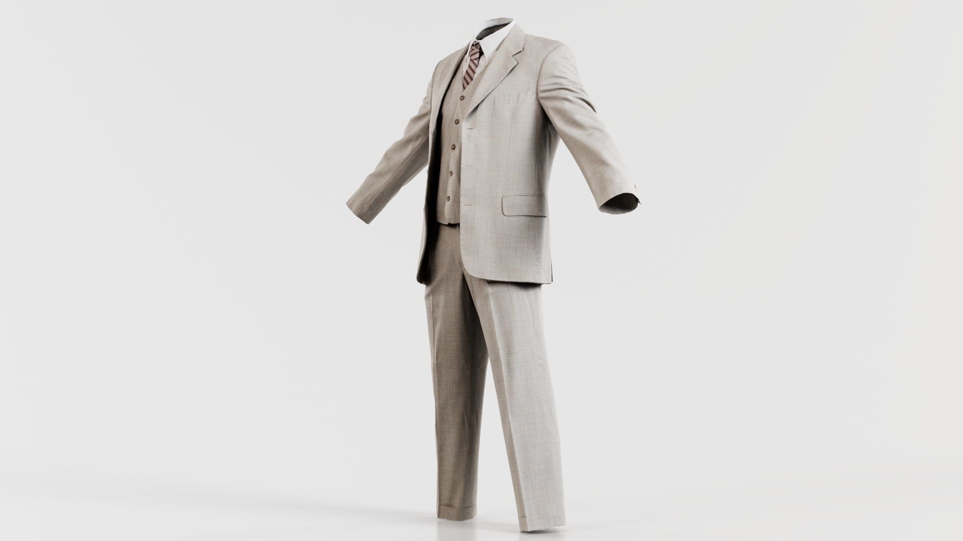 Suit B Open Low-poly 3D model_1