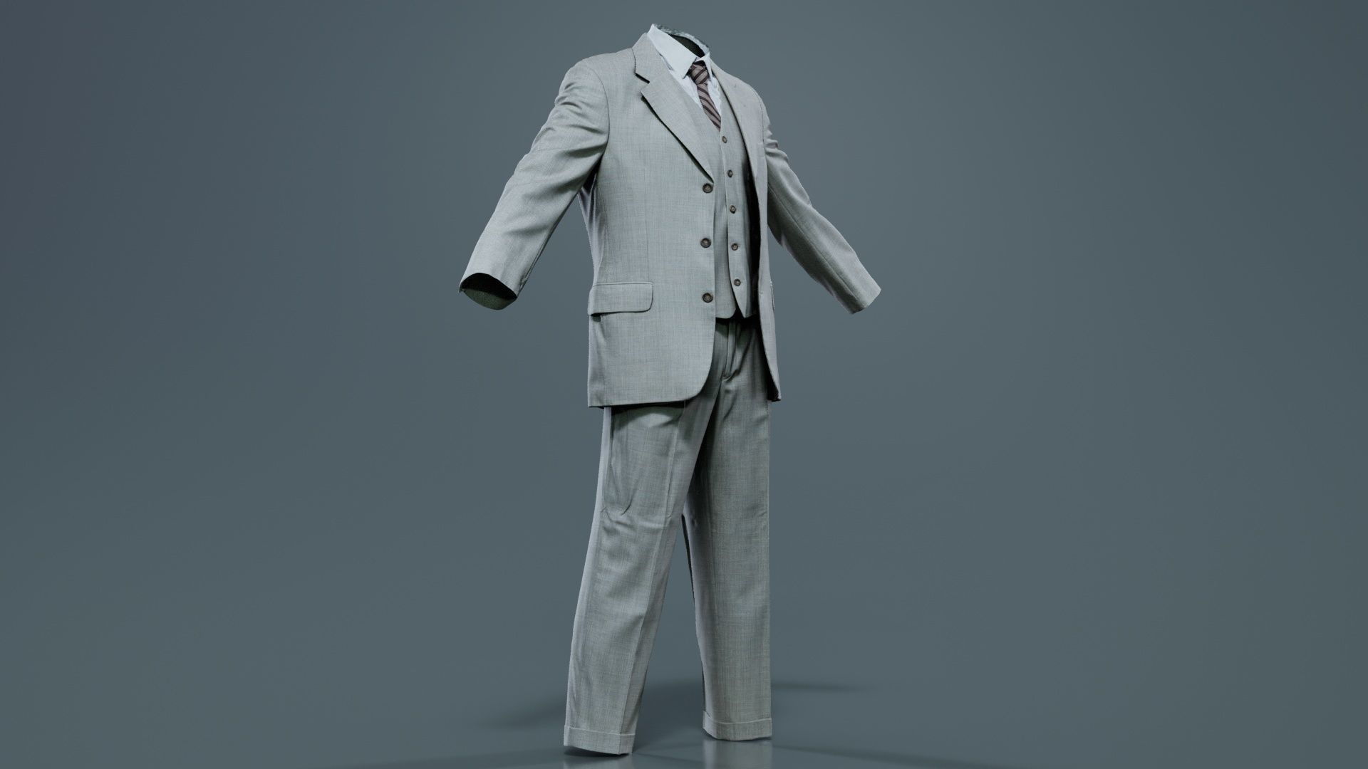 Suit B Open Low-poly 3D model_6