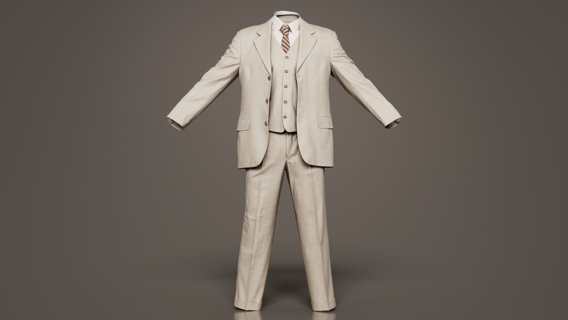 Suit B Open Low-poly 3D model_8