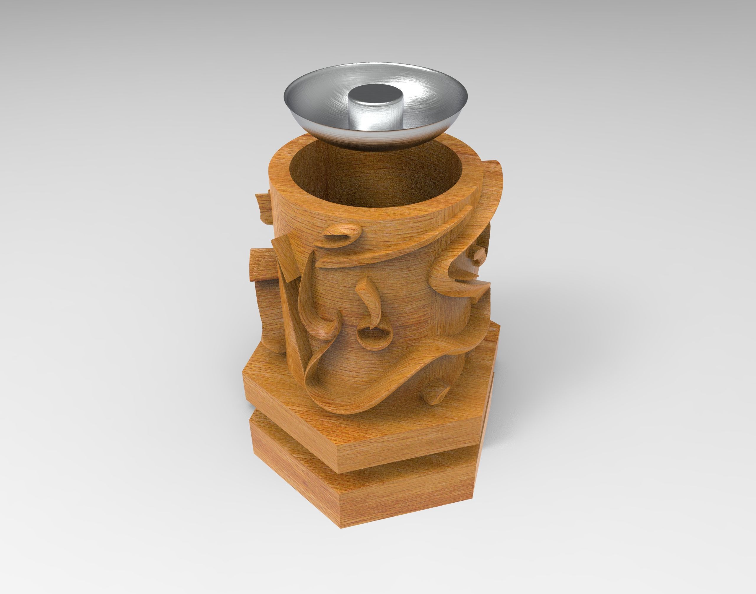 Hexagon mabkhara 3D model_1