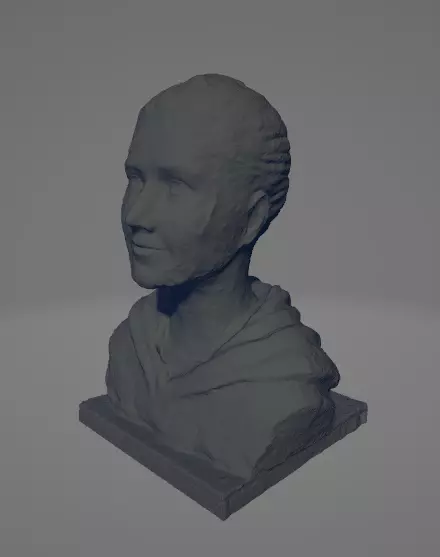 Woman head 3D scan 3D model_0