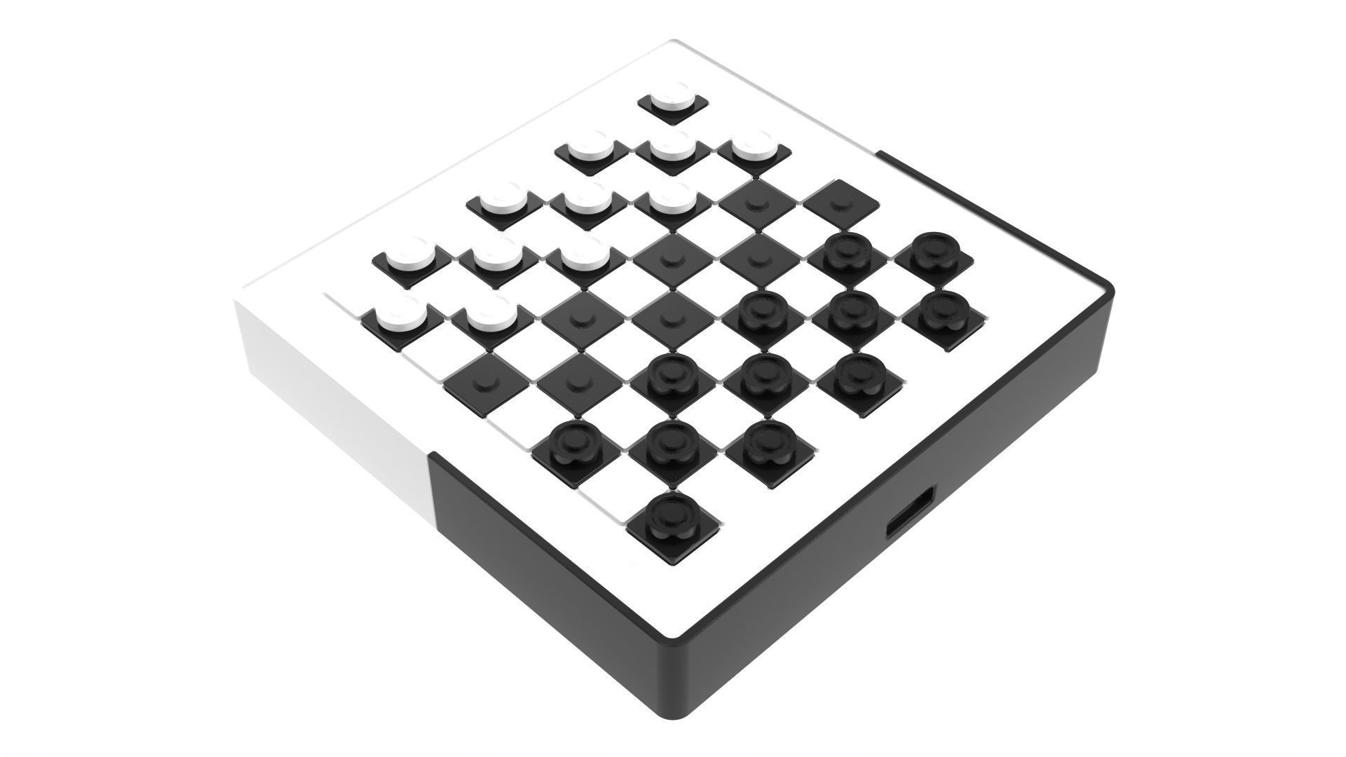 Printable Checkers Board Game Set 3D print model_4
