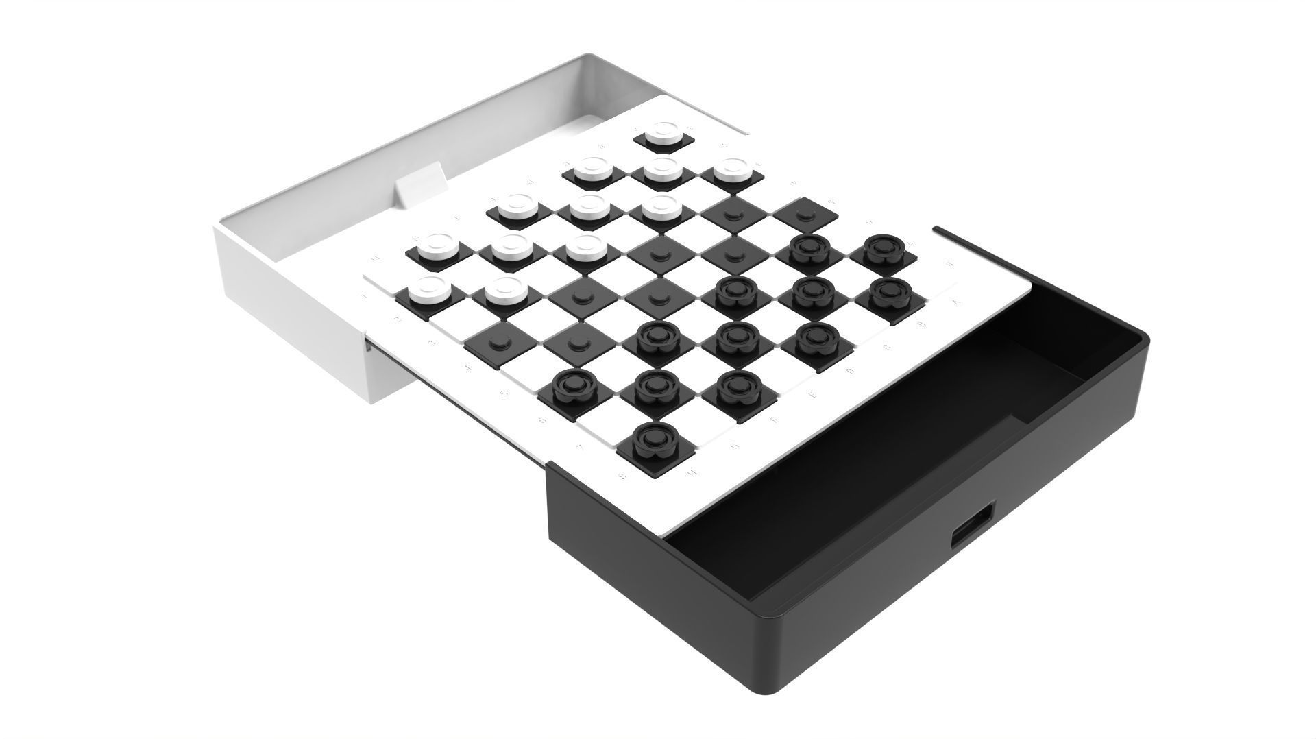 Printable Checkers Board Game Set 3D print model_2