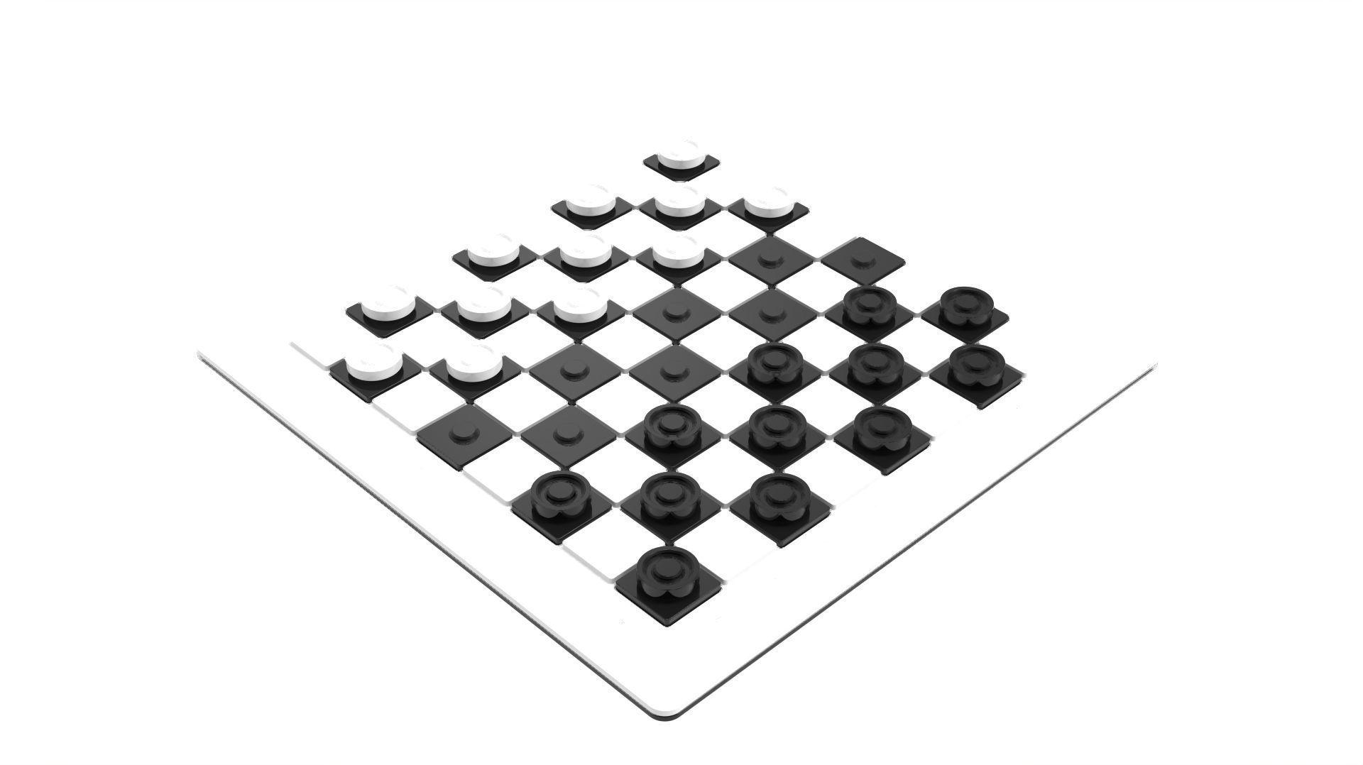 Printable Checkers Board Game Set 3D print model_5