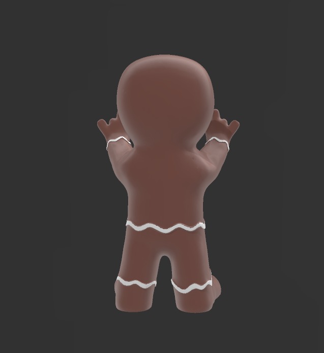 Rude Gingerbread man 3D print model_2