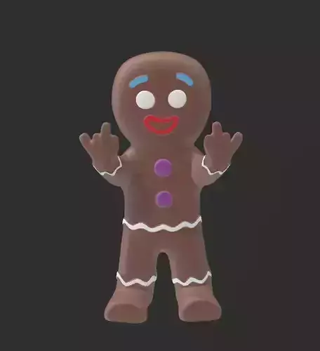Rude Gingerbread man 3D print model