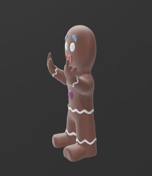 Rude Gingerbread man 3D print model_1