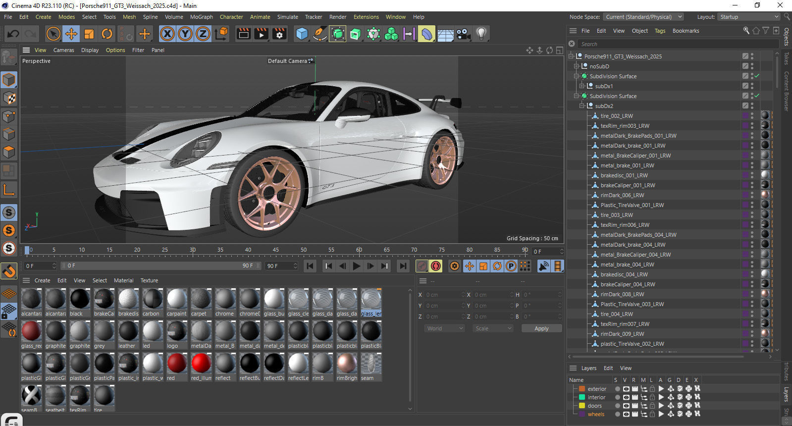 Porsche 911 GT3 Weissach 2025 3D model_40