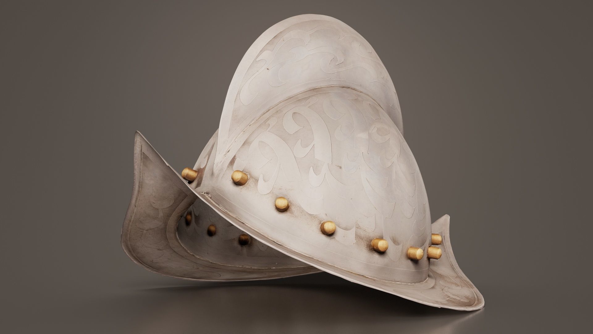 Conquistadors Helmet Low-poly 3D model_3