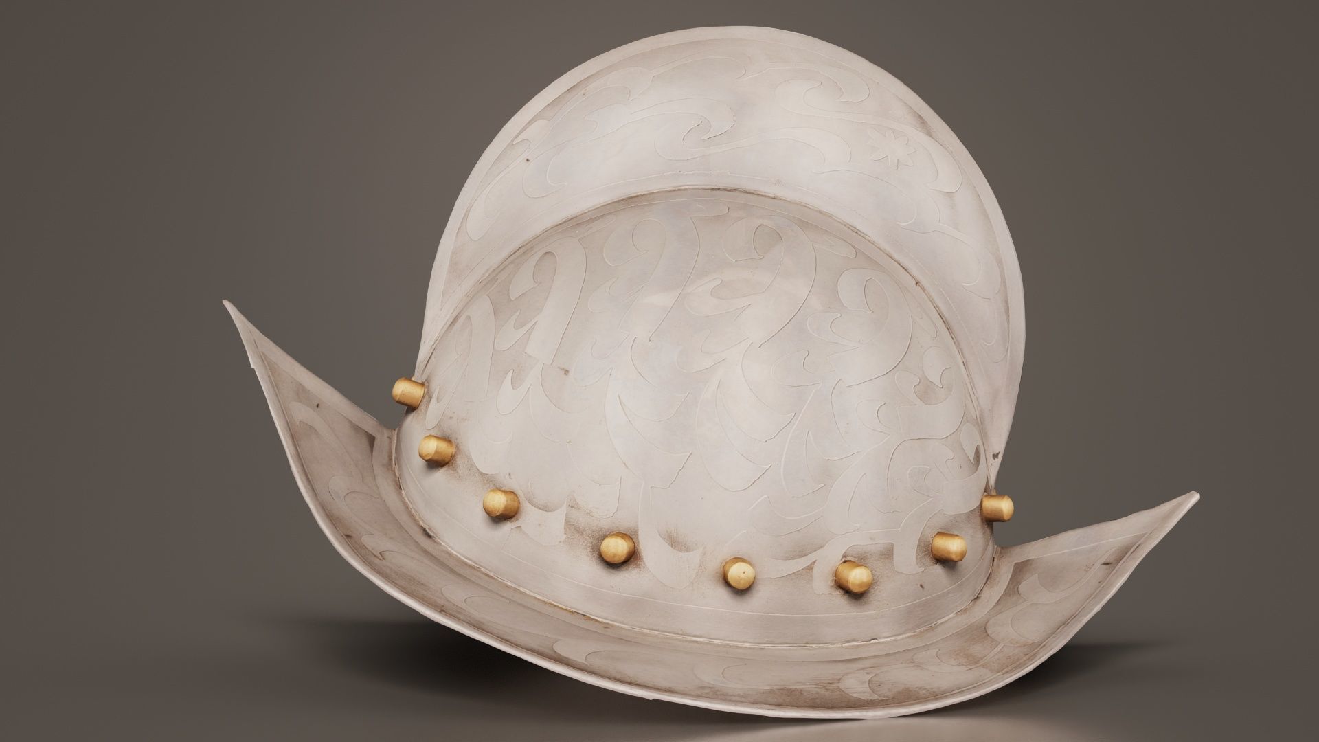 Conquistadors Helmet Low-poly 3D model_5