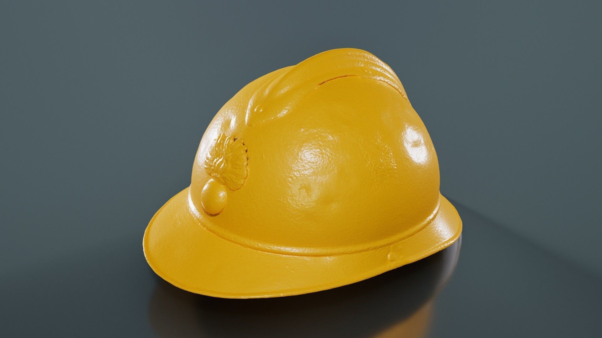 Firefighter Hat Low-poly 3D model_12