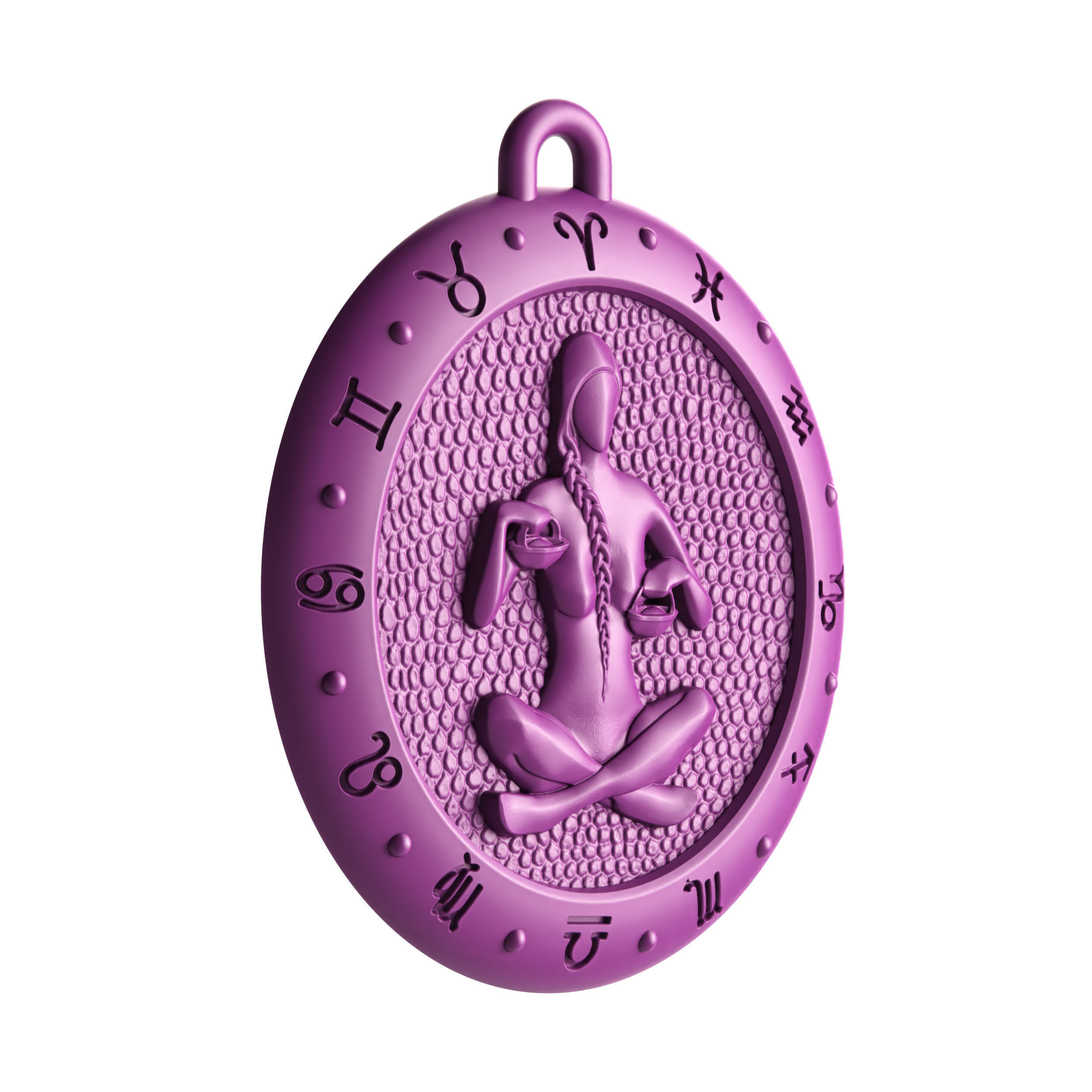 Libra Zodiac Pendant 3D print model_1